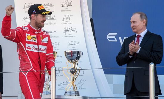 President Vladimir Putin attends Russian leg of Formula One in Sochi