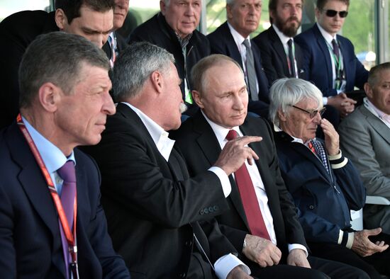President Vladimir Putin attends Russian leg of Formula One in Sochi