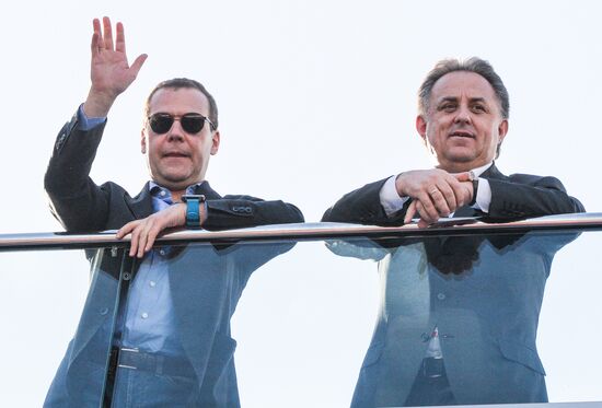 Prime Minister Dmitry Medvedev attends Russian leg of Formula One in Sochi