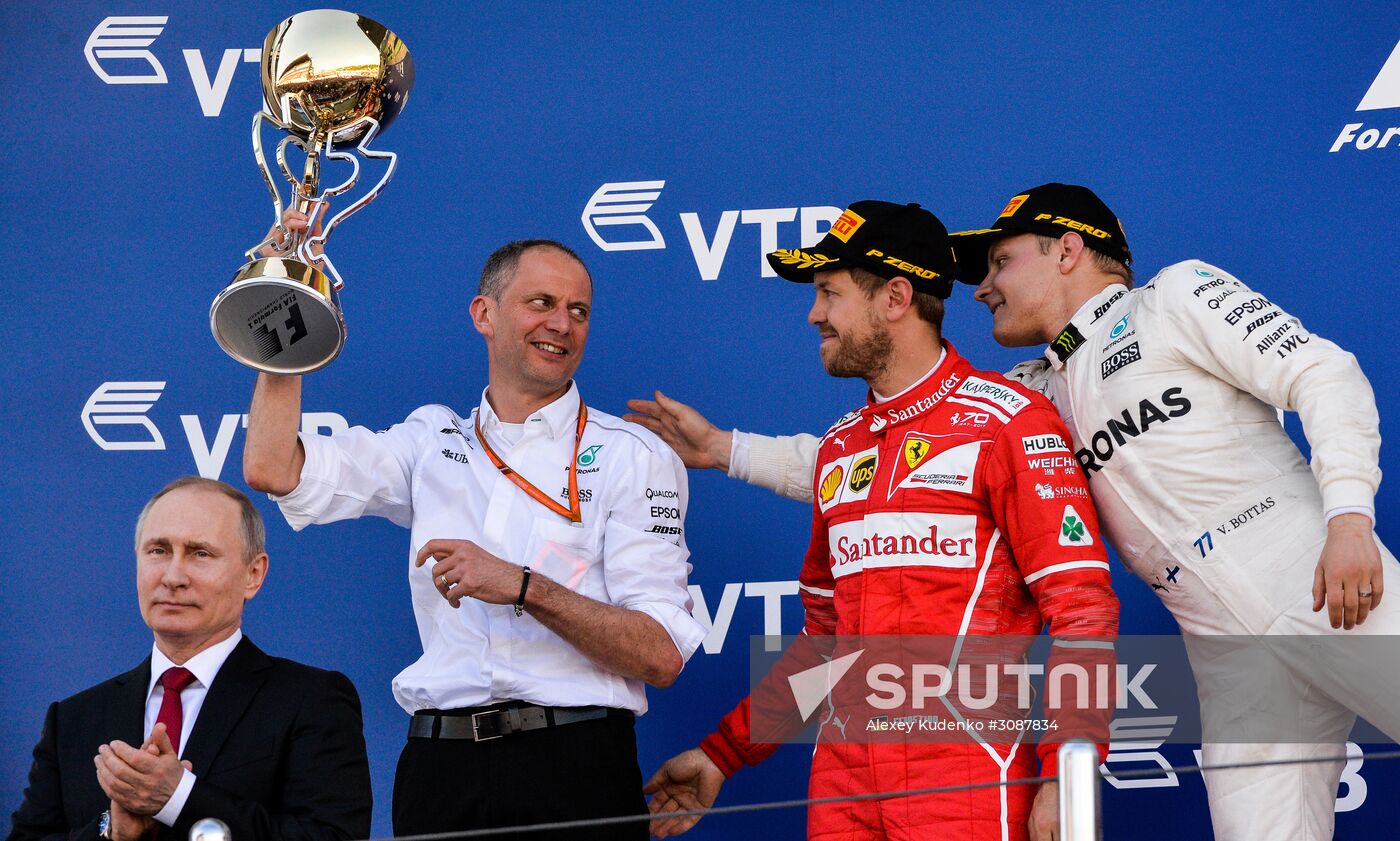 President Vladimir Putin attends Russian leg of Formula One in Sochi