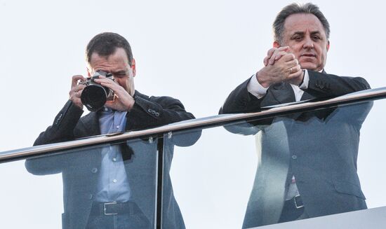 Prime Minister Dmitry Medvedev attends Russian leg of Formula One in Sochi