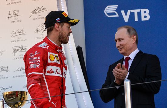 President Vladimir Putin attends Russian leg of Formula One in Sochi