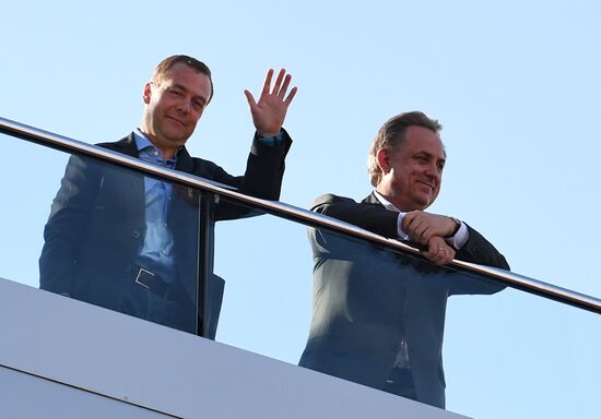 Prime Minister Dmitry Medvedev attends Russian leg of Formula One in Sochi