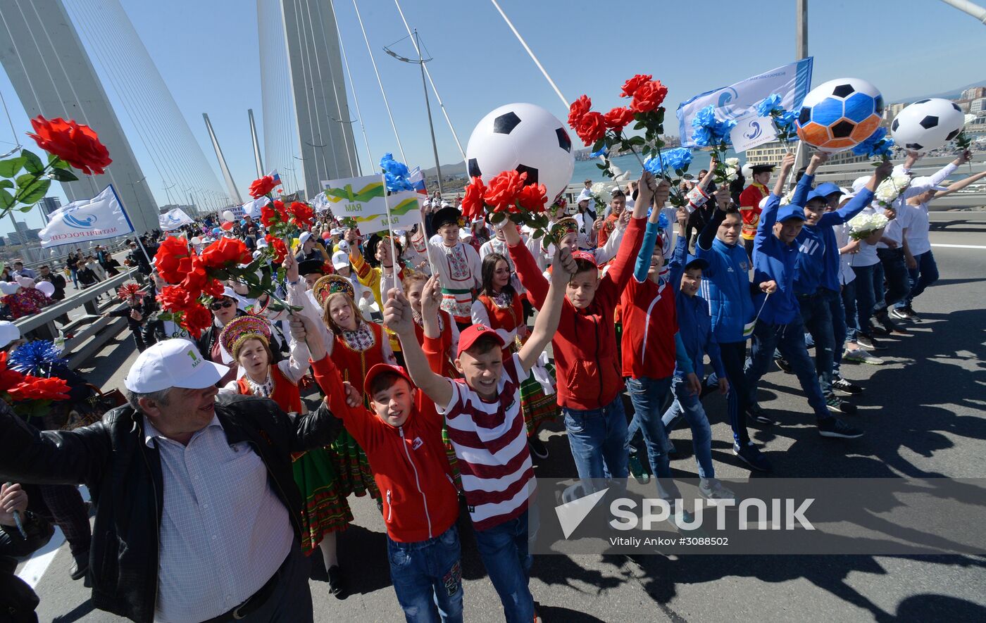 May Day celebrations in Russian cities