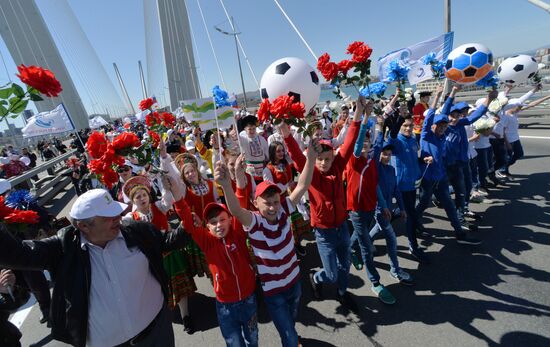 May Day celebrations in Russian cities