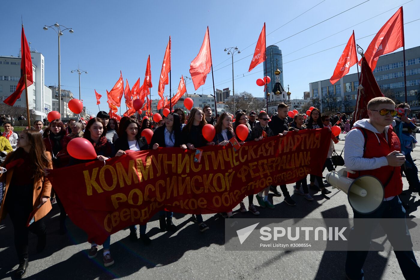 May Day celebrations in Russian cities