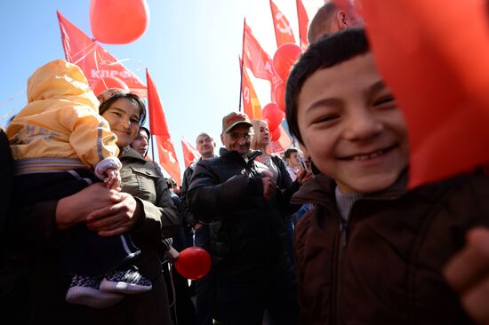 May Day celebrations in Russian cities