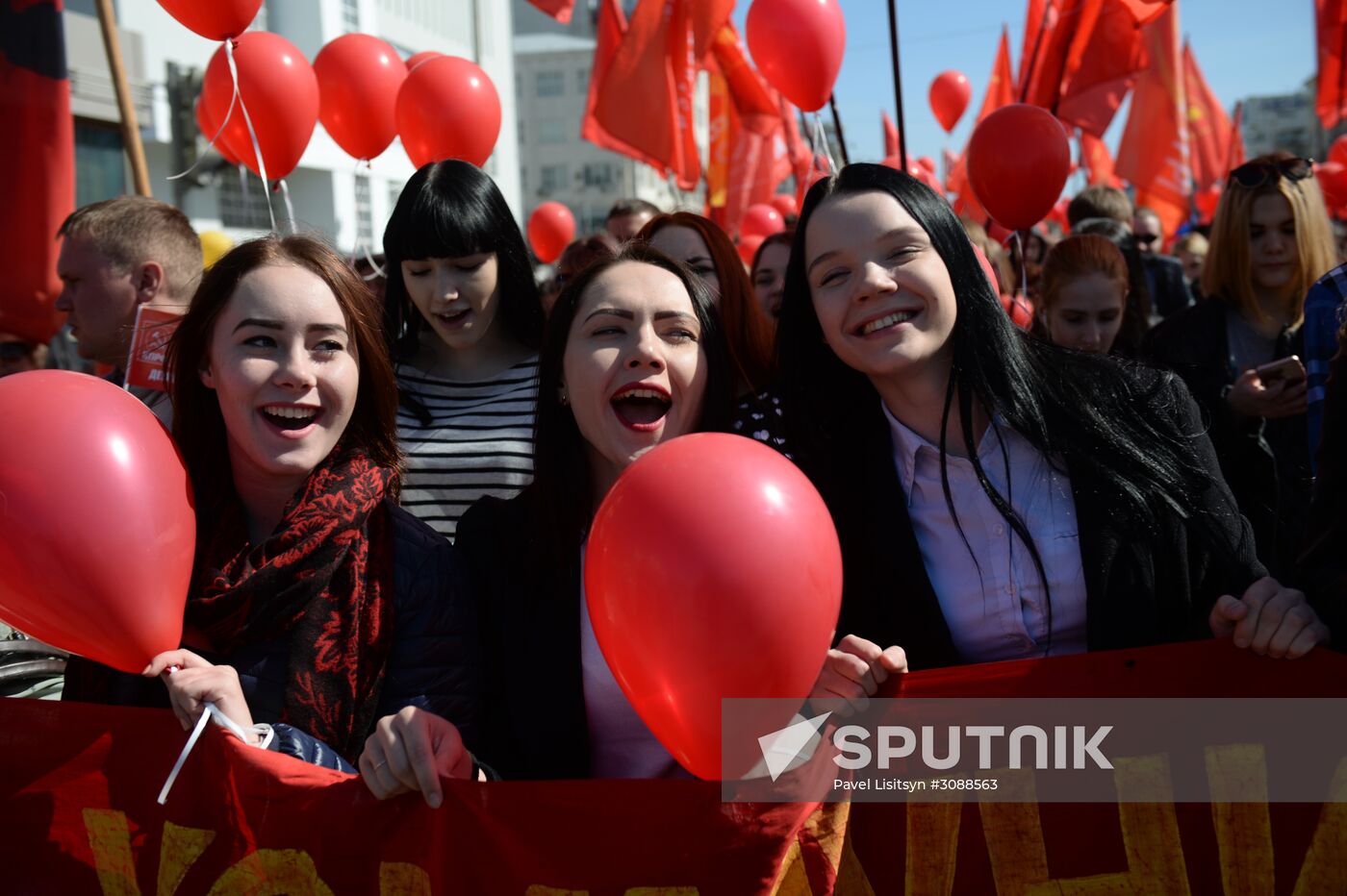 May Day celebrations in Russian cities
