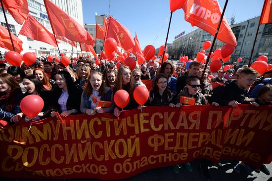 May Day celebrations in Russian cities