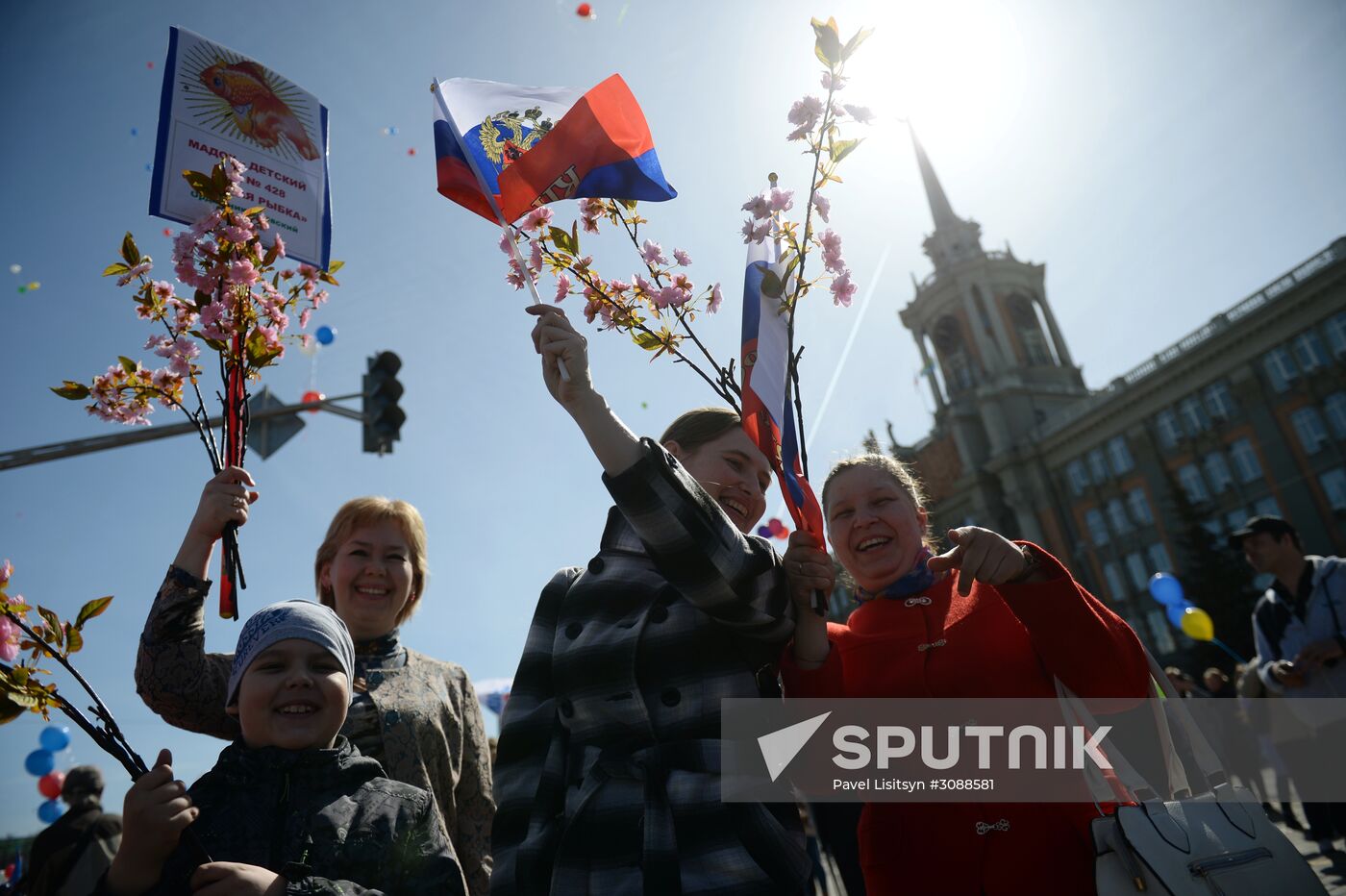 Labor Day celebrations in Russian cities