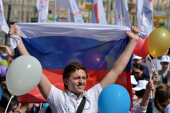 Labor Day celebrations in Russian cities