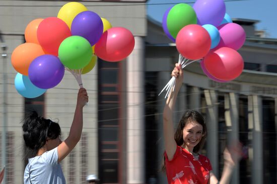 Labor Day celebrations in Russian cities