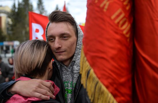 May Day celebrations in Russian cities