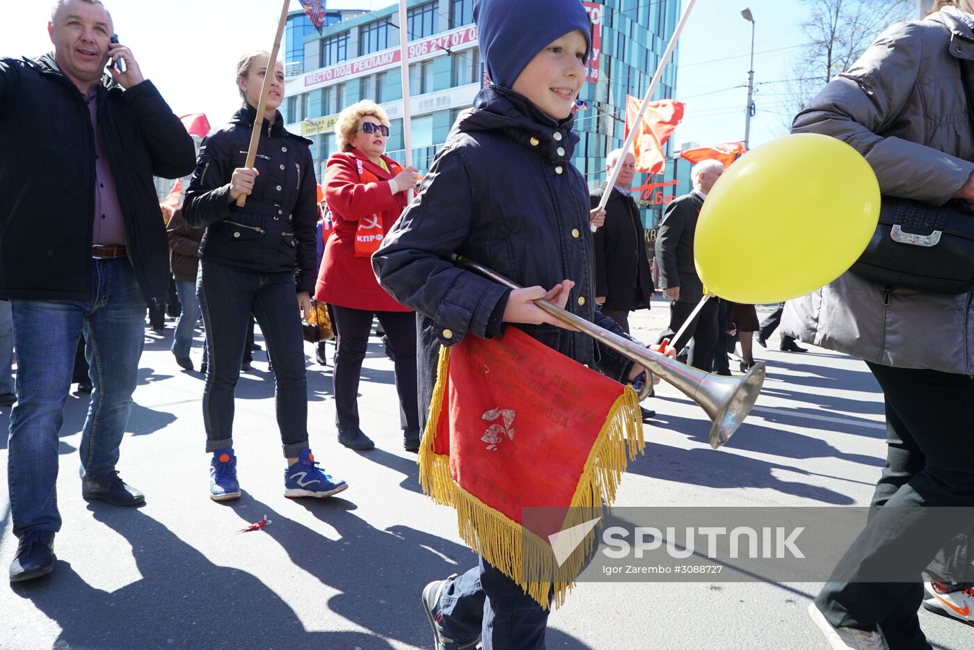 May Day celebrations in Russian cities