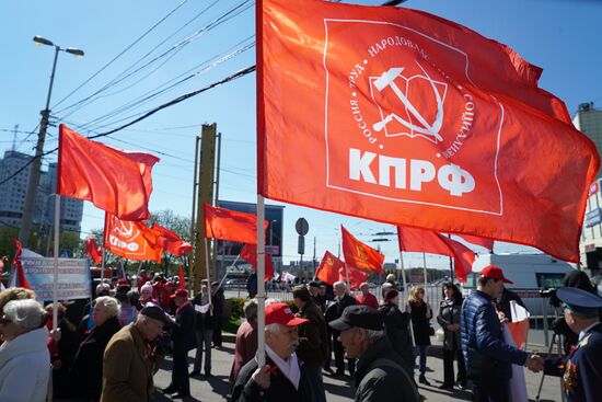 May Day celebrations in Russian cities
