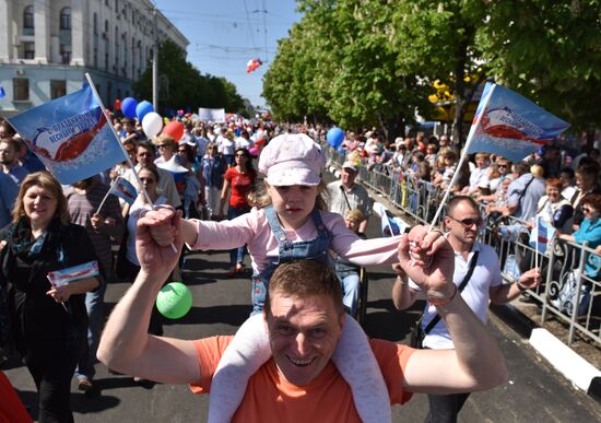 May Day celebrations in Russian cities