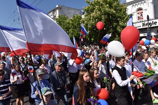 May Day celebrations in Russian cities
