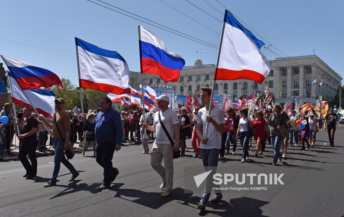May Day celebrations in Russian cities