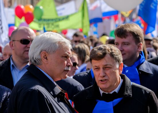 May Day celebrations in Russian cities