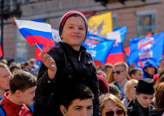 May Day celebrations in Russian cities