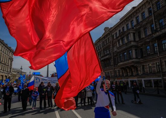 May Day celebrations in Russian cities