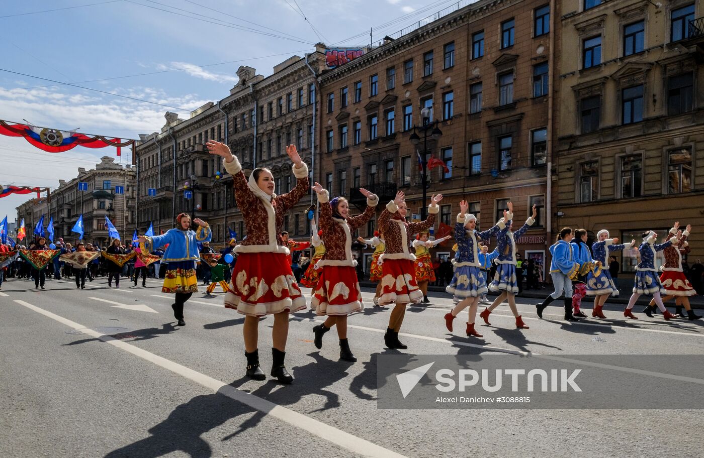 May Day celebrations in Russian cities