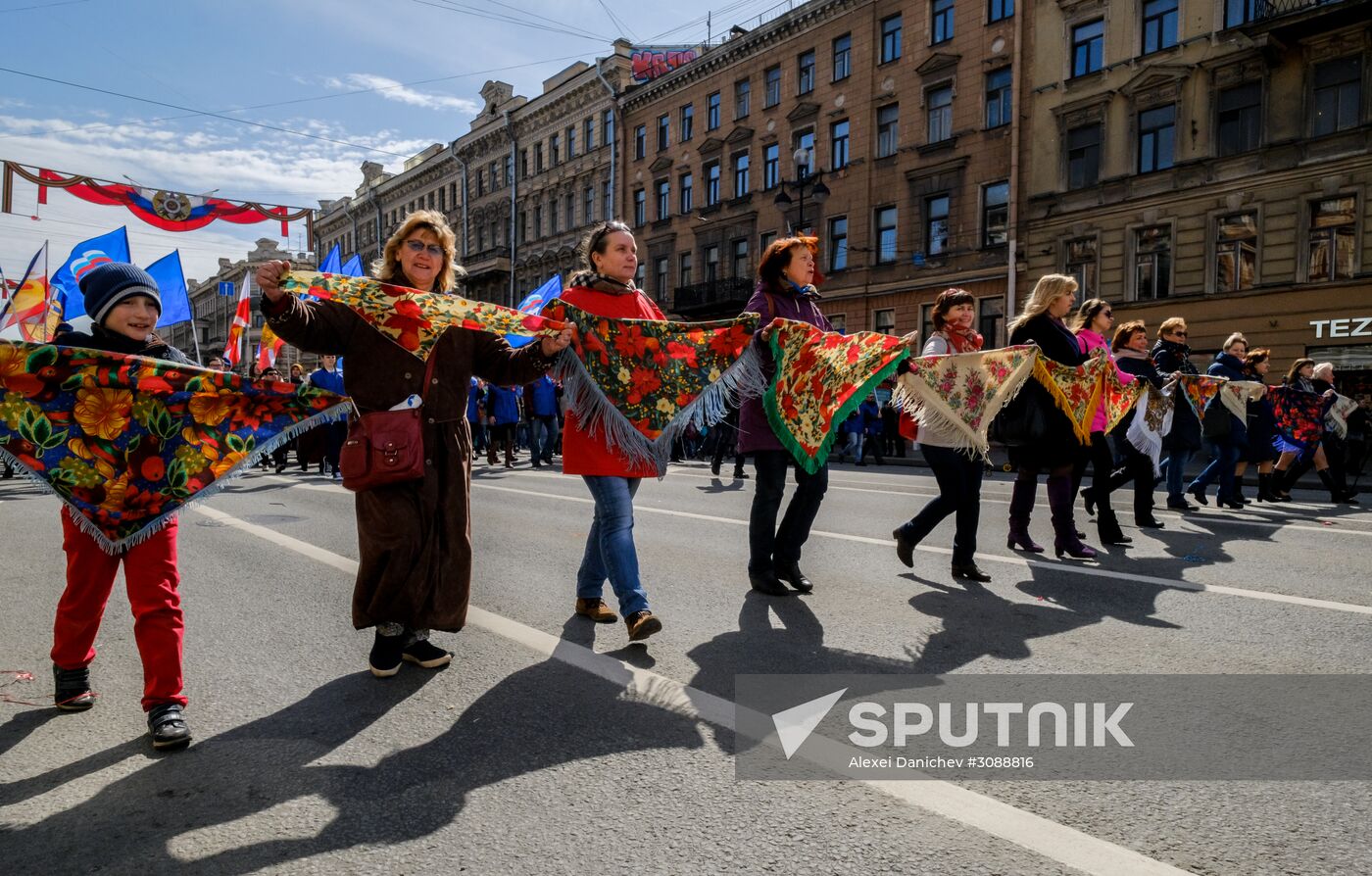 May Day celebrations in Russian cities