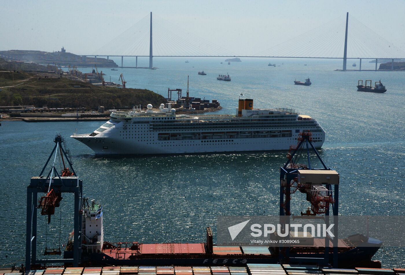 Costa Victoria ocean liner arrives in Vladivostok