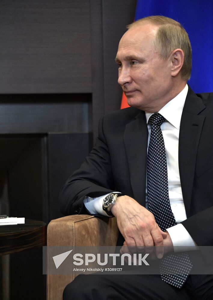 Vladimir Putin holds talks with Angela Merkel