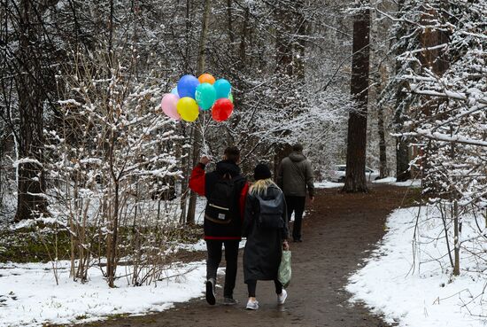 May snow in Novosibirsk