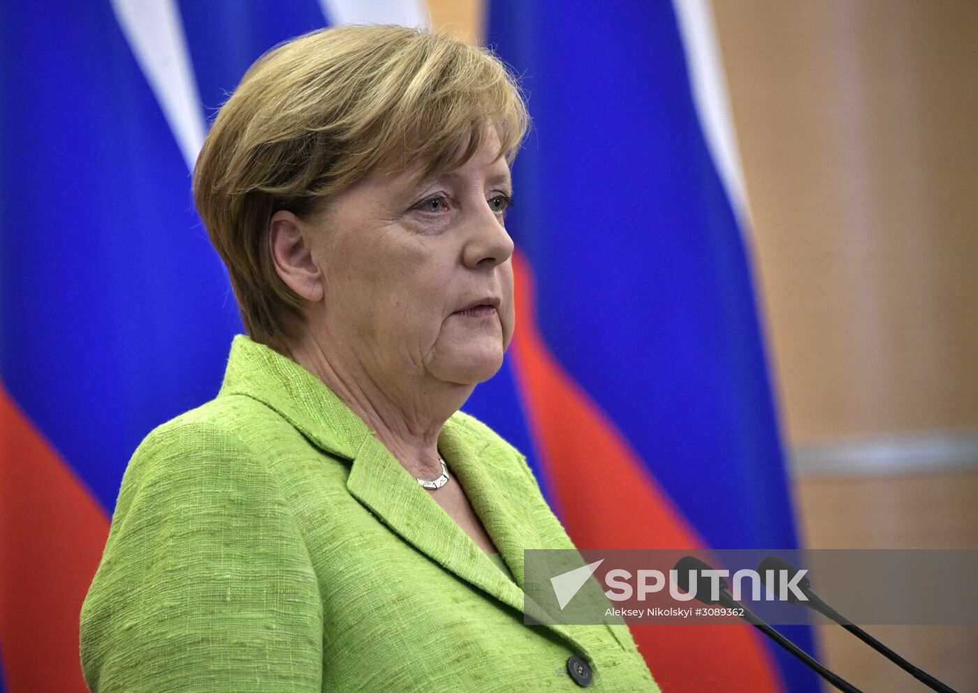 Vladimir Putin holds talks with Angela Merkel