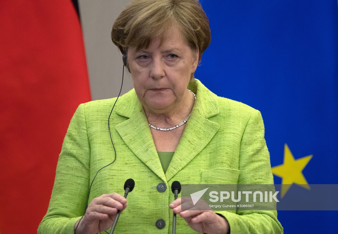 Negotiations between Russian President Vladimir Putin and Federal Chancellor of Germany Angela Merkel