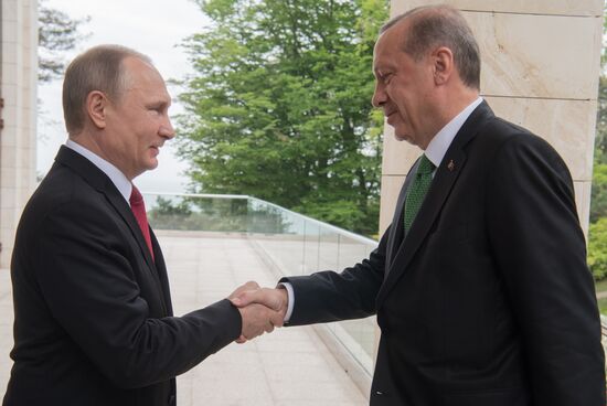 President Vladimir Putin meets with President of Turkey Recep Tayyip Erdogan