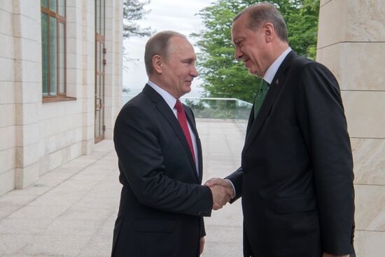 President Vladimir Putin meets with President of Turkey Recep Tayyip Erdogan
