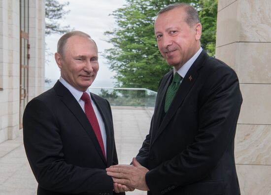 President Vladimir Putin meets with President of Turkey Recep Tayyip Erdogan