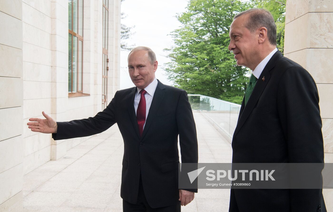 President Vladimir Putin meets with President of Turkey Recep Tayyip Erdogan