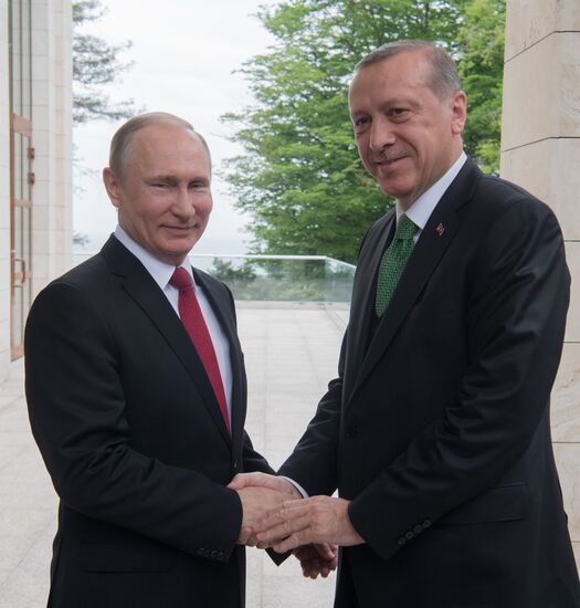 President Vladimir Putin meets with President of Turkey Recep Tayyip Erdogan