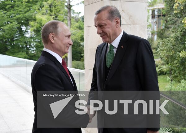President Vladimir Putin meets with President of Turkey Recep Tayyip Erdogan