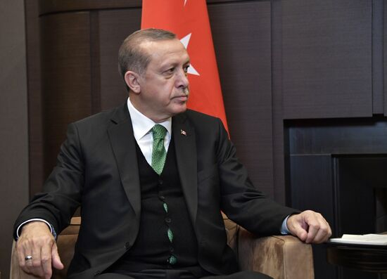 President Vladimir Putin meets with President of Turkey Recep Tayyip Erdogan