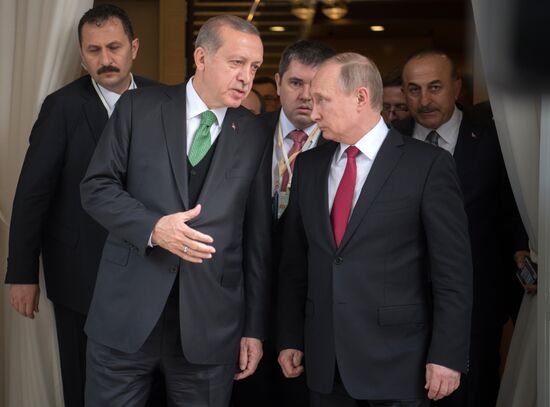 President Vladimir Putin meets with President of Turkey Recep Tayyip Erdogan