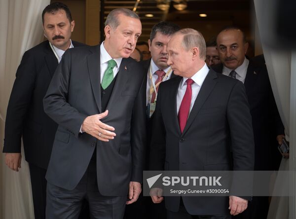 President Vladimir Putin meets with President of Turkey Recep Tayyip Erdogan