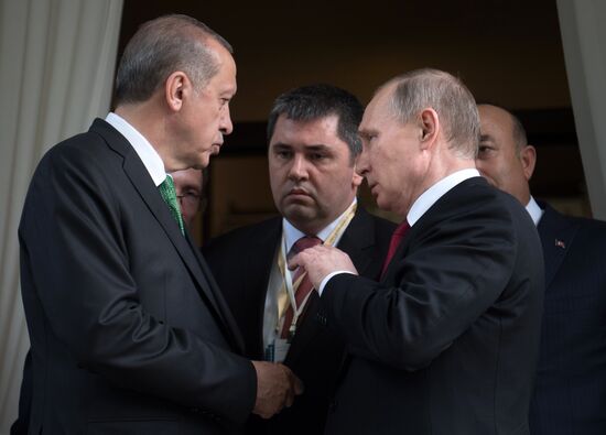 President Vladimir Putin meets with President of Turkey Recep Tayyip Erdogan