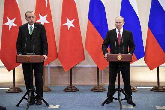 President Vladimir Putin meets with President of Turkey Recep Tayyip Erdogan