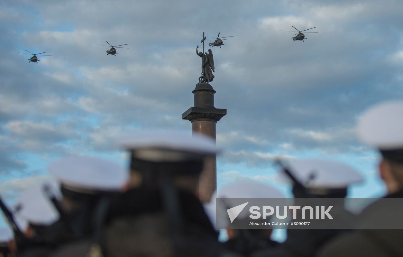 Victory Parade air display rehearsal in St Petersburg