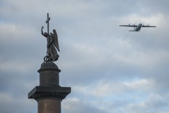 Victory Parade air display rehearsal in St Petersburg