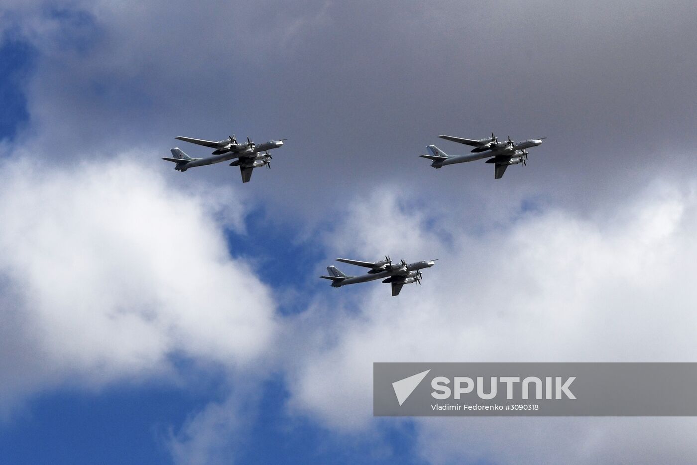 Military aircraft during Victory Day parade rehearsal