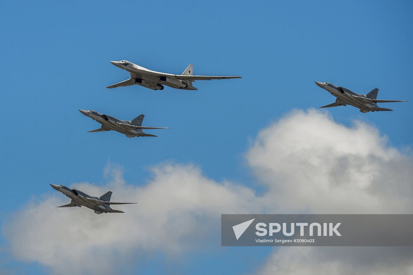 Military aircraft during Victory Day parade rehearsal