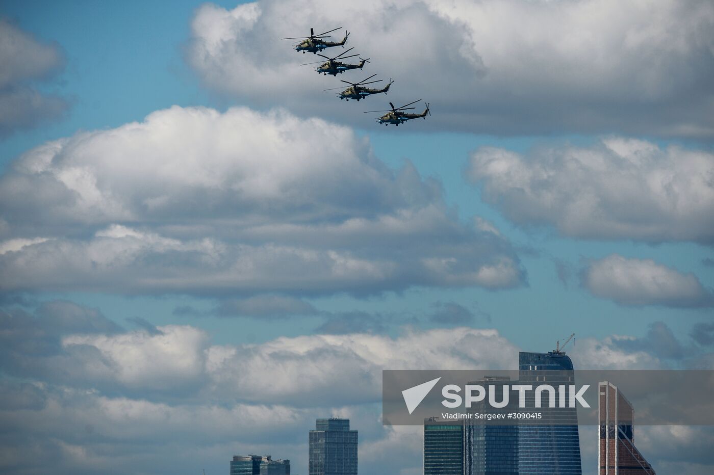 Military aircraft during Victory Day parade rehearsal