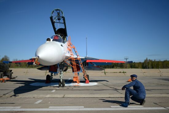 Rehearsal of Victory Day Parade's air show