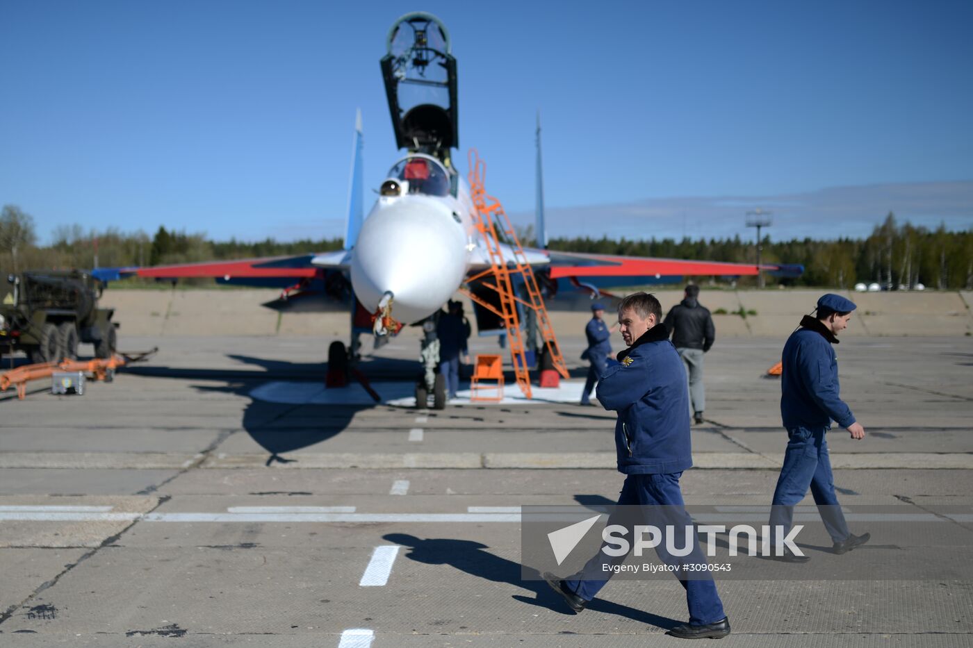 Military aircraft during Victory Day parade rehearsal